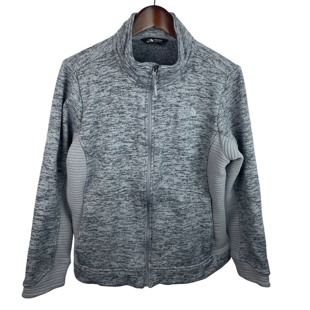 The North Face | Gray Space Dye Embroidered Logo Zip Jacket